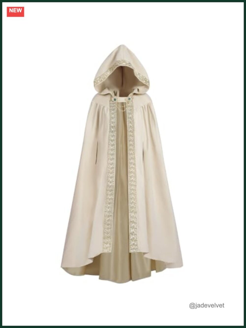 Hooded Cloak Women Suede Medieval Renaissance Cape with Brooch